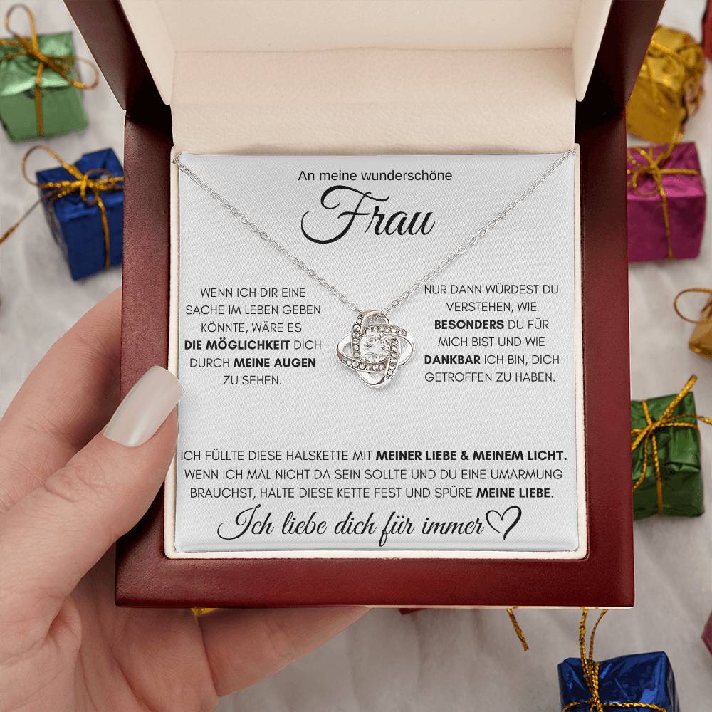 An meine wunderschöne Frau - Love Knot Halskette