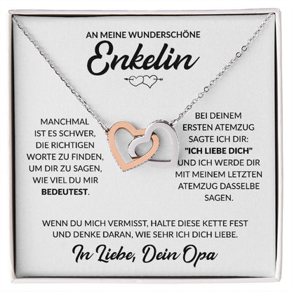 Enkelin Geschenk von Opa - Herzenkette