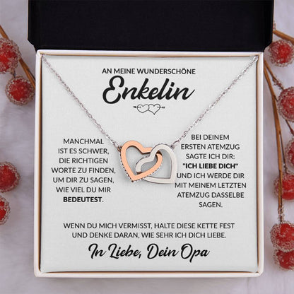 Enkelin Geschenk von Opa - Herzenkette