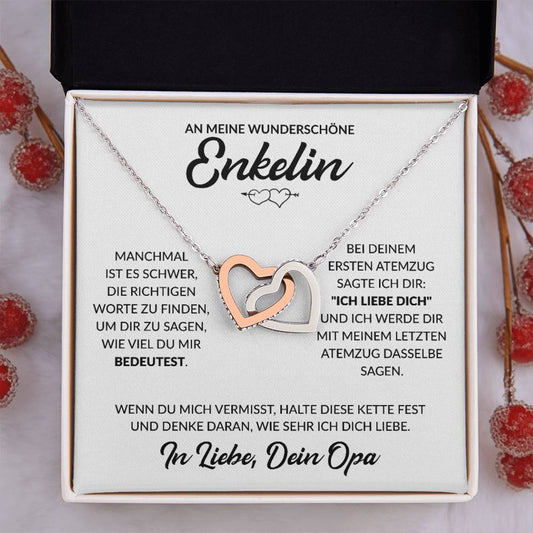 Enkelin Geschenk von Opa - Herzenkette