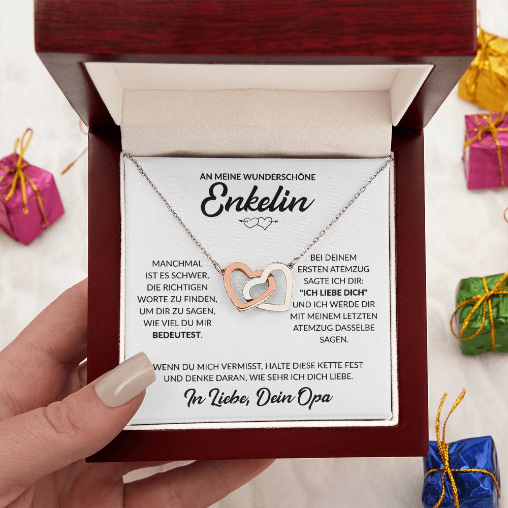 Enkelin Geschenk von Opa - Herzenkette