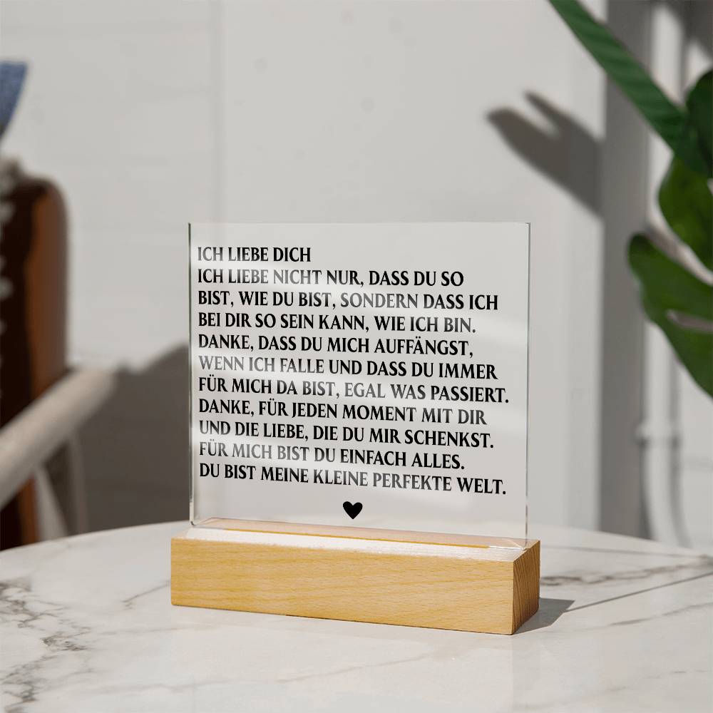 ICH LIEBE DICH | Acrylplatte