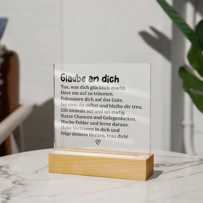 Glaube an dich | Acrylplatte
