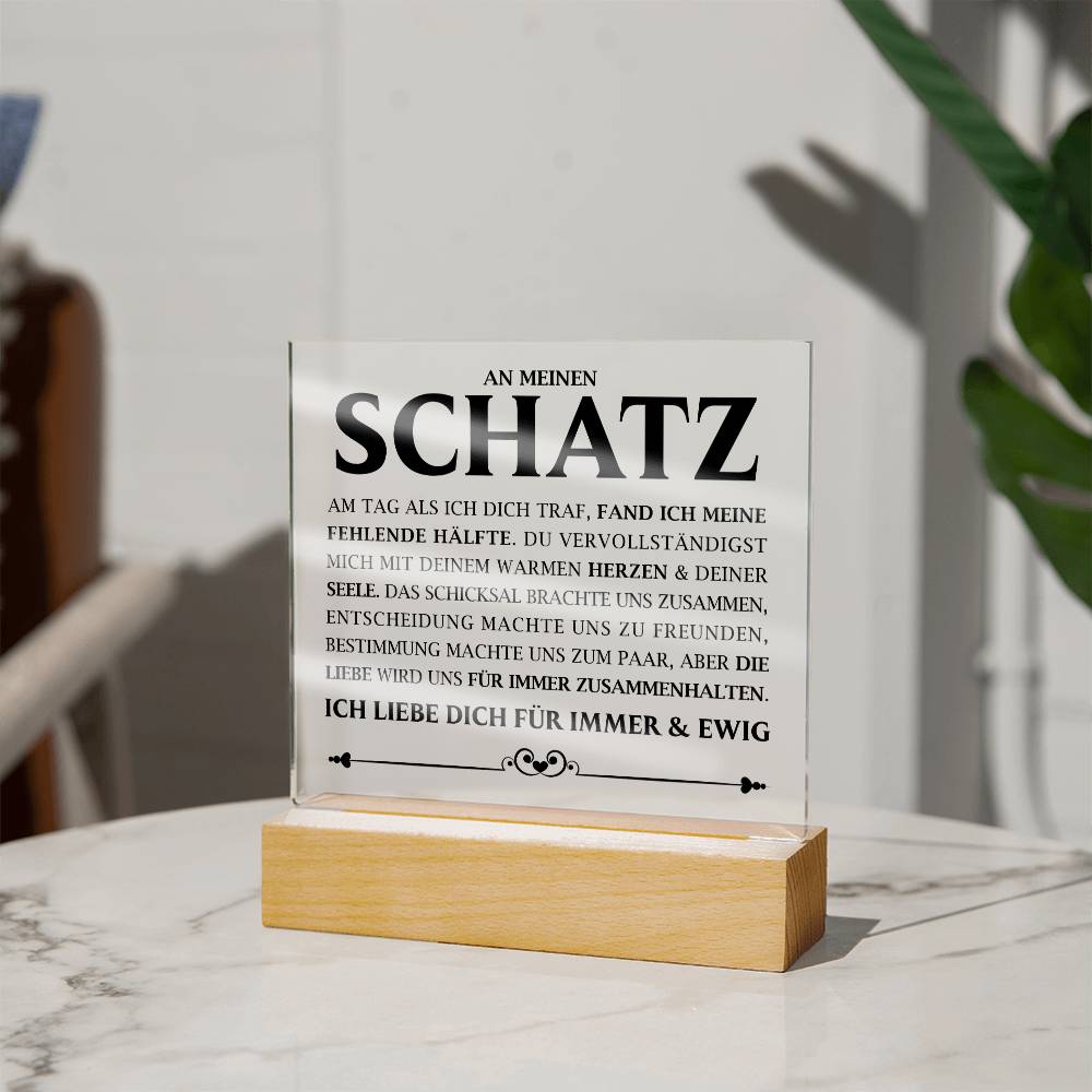 An meinen Schatz | Acrylplatte