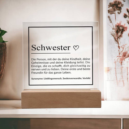 Schwester ♡ | Acrylplatte