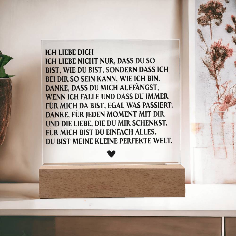 ICH LIEBE DICH | Acrylplatte