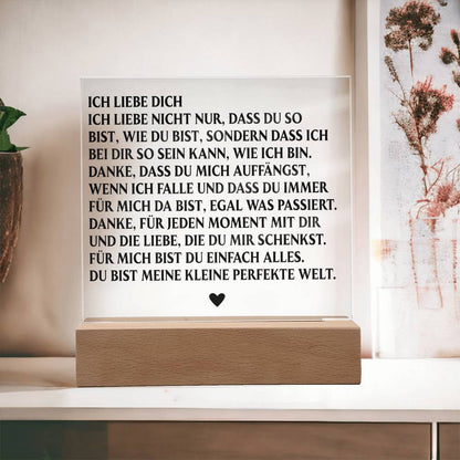 ICH LIEBE DICH | Acrylplatte