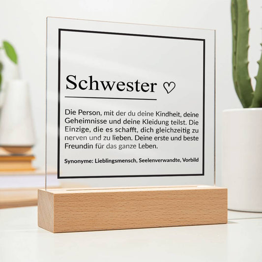 Schwester ♡ | Acrylplatte