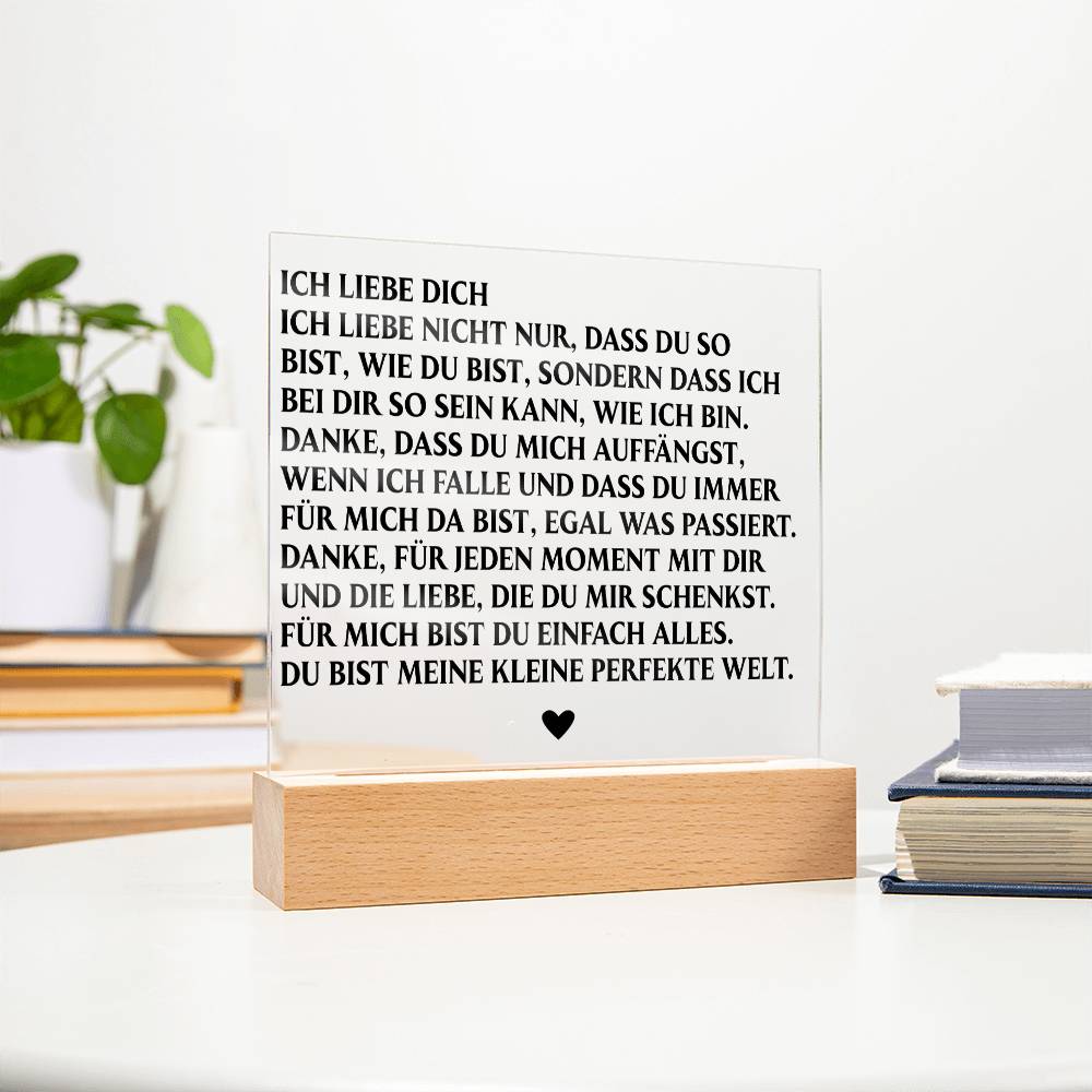 ICH LIEBE DICH | Acrylplatte