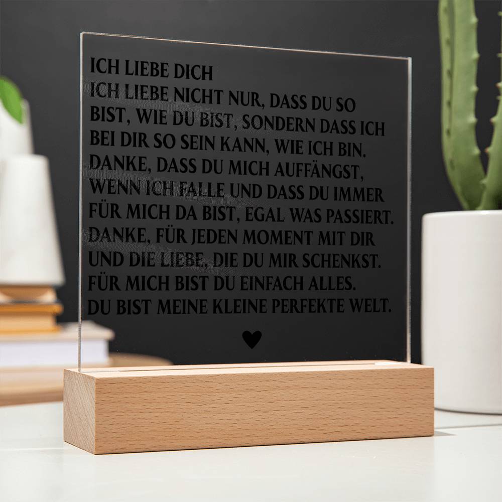 ICH LIEBE DICH | Acrylplatte