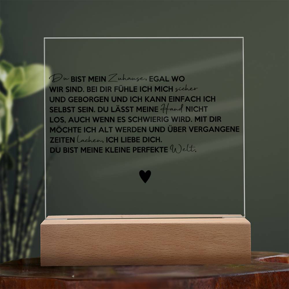 Du bist mein Zuhause - Acrylplatte