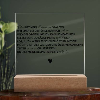 Du bist mein Zuhause - Acrylplatte