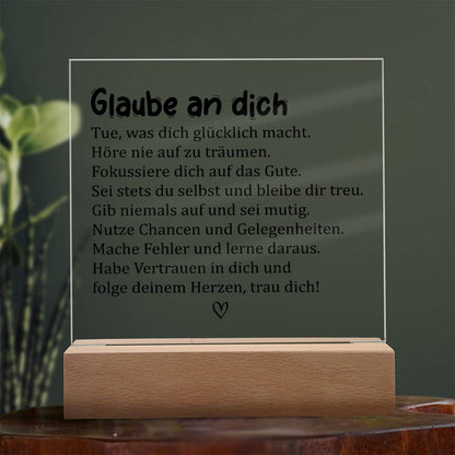 Glaube an dich | Acrylplatte