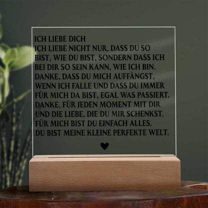 ICH LIEBE DICH | Acrylplatte