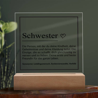 Schwester ♡ | Acrylplatte