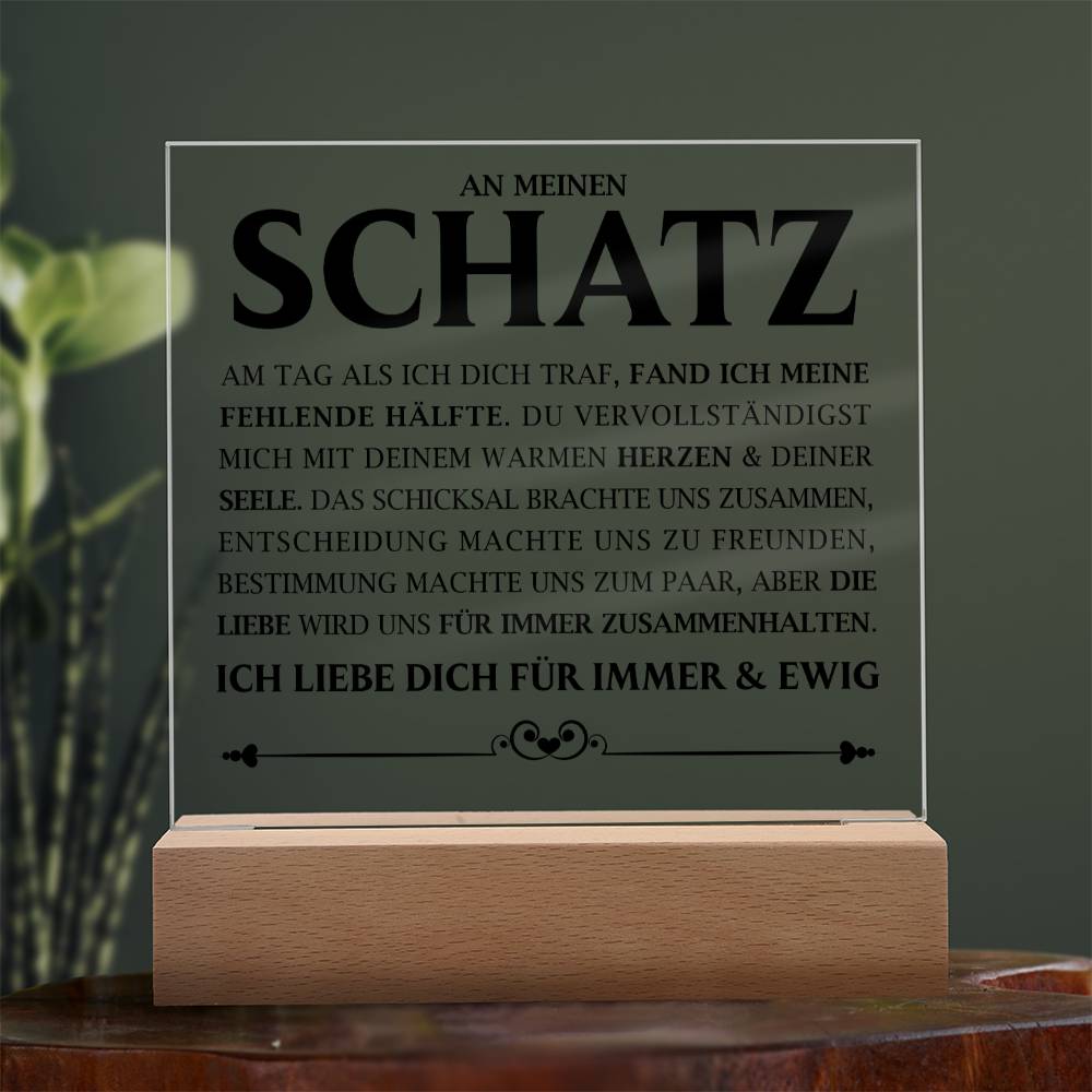 An meinen Schatz | Acrylplatte