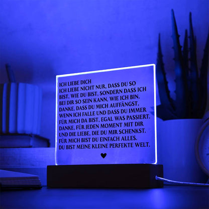 ICH LIEBE DICH | Acrylplatte