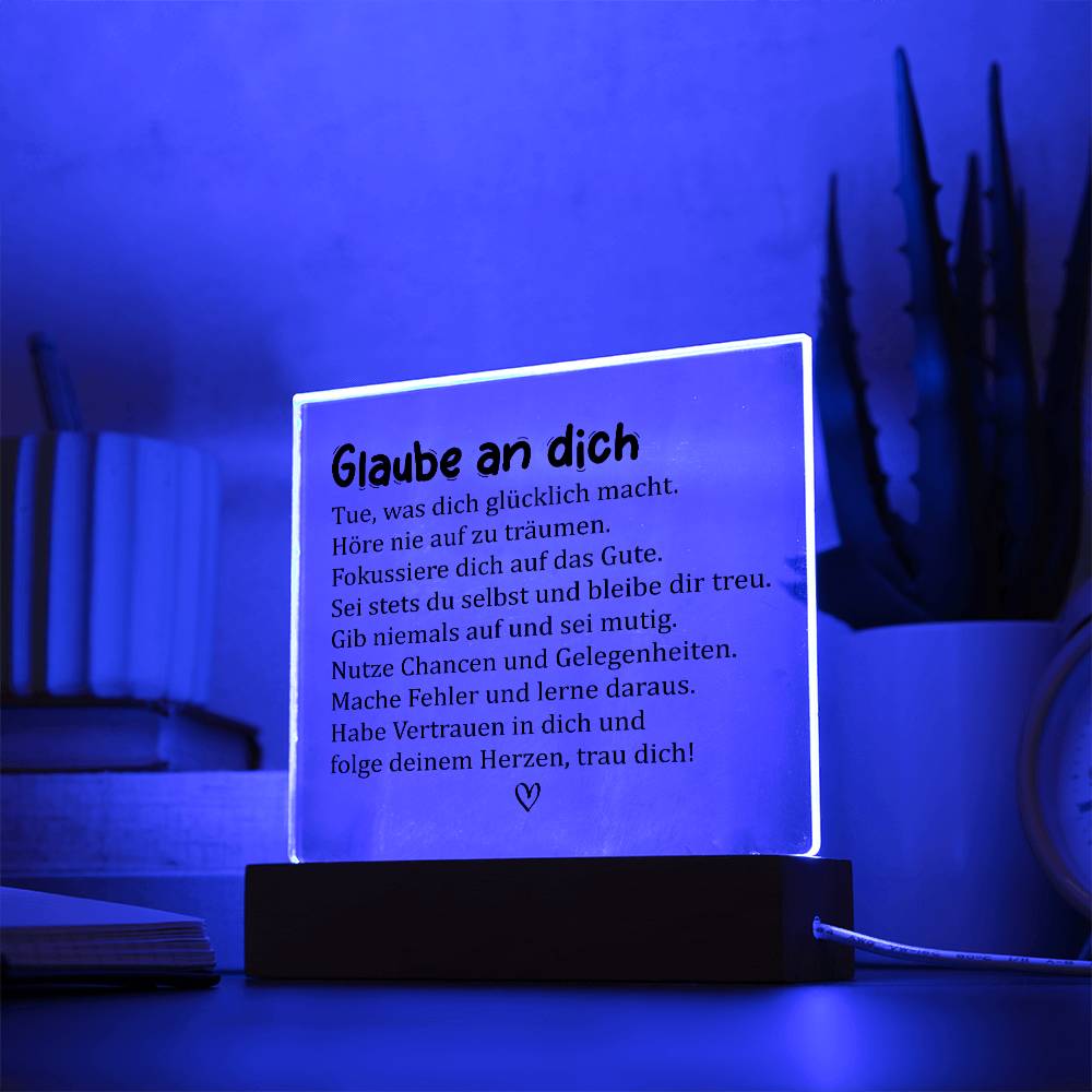 Glaube an dich | Acrylplatte
