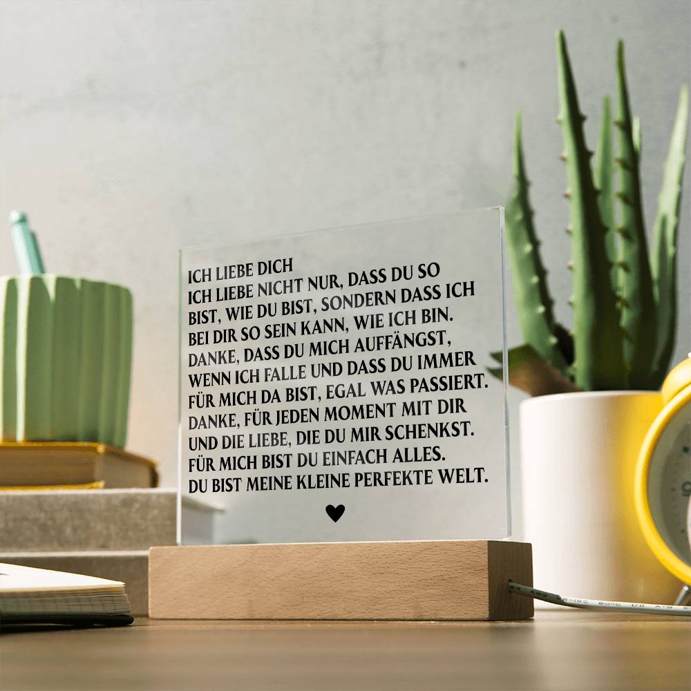 ICH LIEBE DICH | Acrylplatte