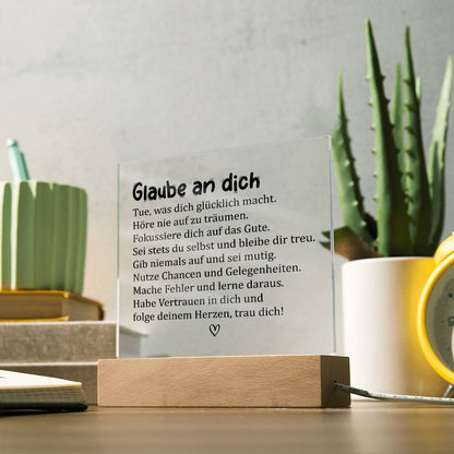 Glaube an dich | Acrylplatte