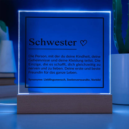 Schwester ♡ | Acrylplatte