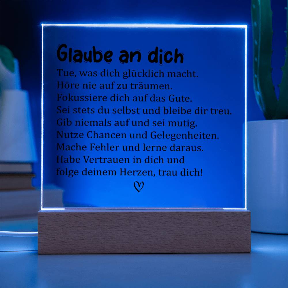 Glaube an dich | Acrylplatte