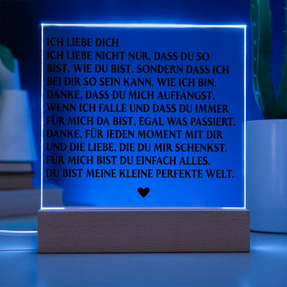 ICH LIEBE DICH | Acrylplatte