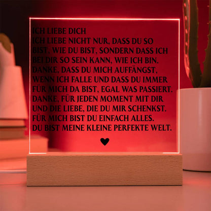 ICH LIEBE DICH | Acrylplatte