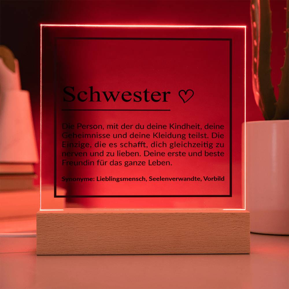 Schwester ♡ | Acrylplatte