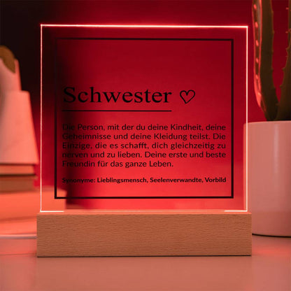 Schwester ♡ | Acrylplatte