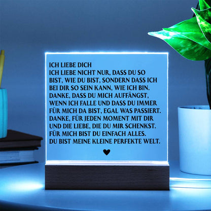 ICH LIEBE DICH | Acrylplatte
