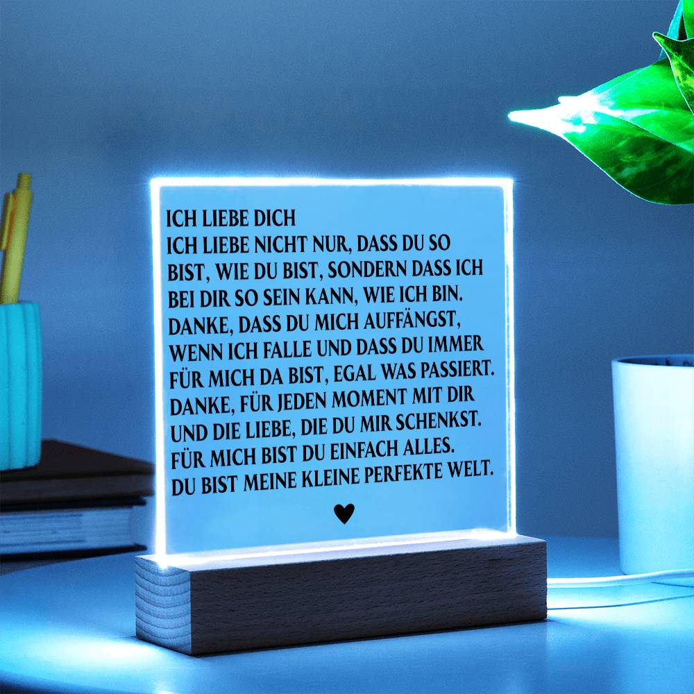 ICH LIEBE DICH | Acrylplatte
