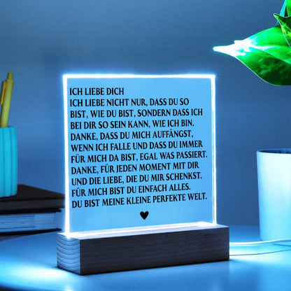 ICH LIEBE DICH | Acrylplatte
