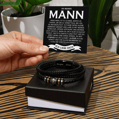 Mann - "STÄRKER, KLÜGER, GELIEBTER" - Armband