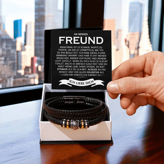 An meinen Freund - "STÄRKER, KLÜGER, GELIEBTER" - Armband