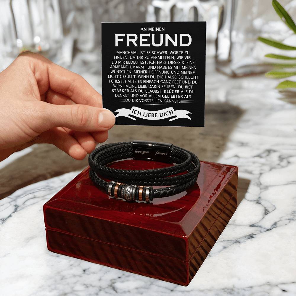 An meinen Freund - "STÄRKER, KLÜGER, GELIEBTER" - Armband