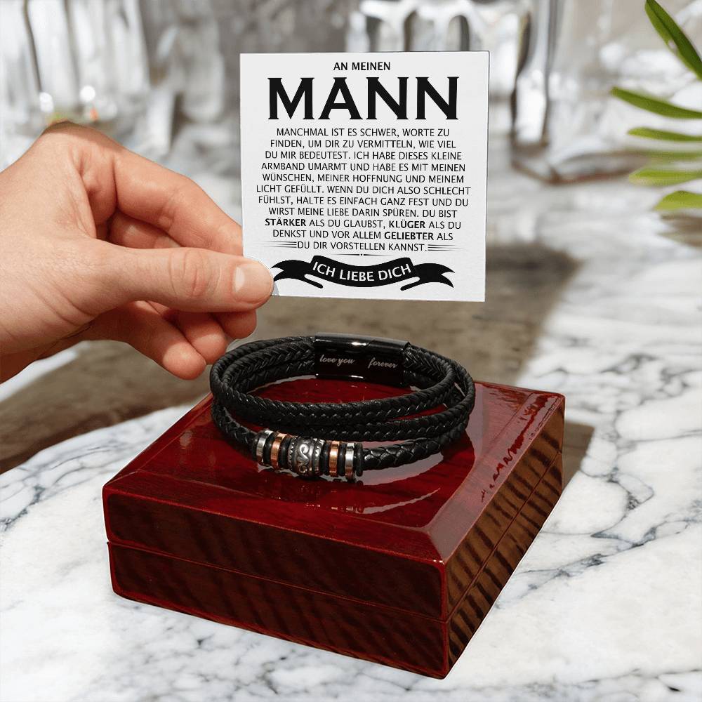 Mann - "STÄRKER, KLÜGER, GELIEBTER" - Armband