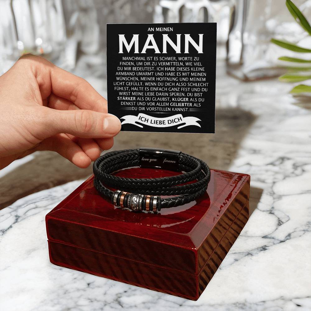 Mann - "STÄRKER, KLÜGER, GELIEBTER" - Armband