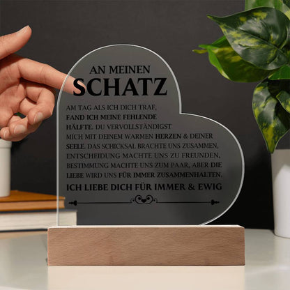 An meinen Schatz - Acryl-Herz