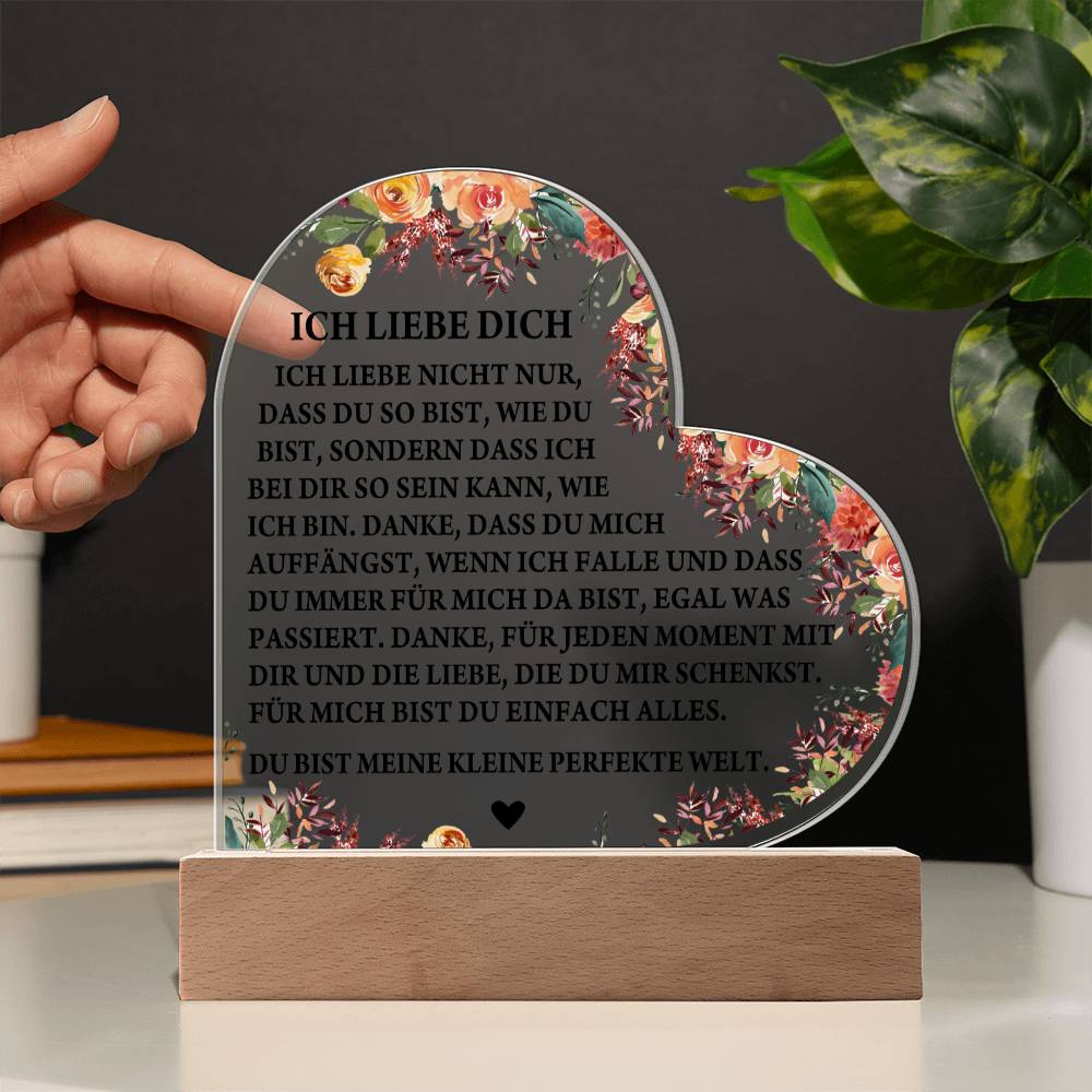 ICH LIEBE DICH | ACRYL-HERZ