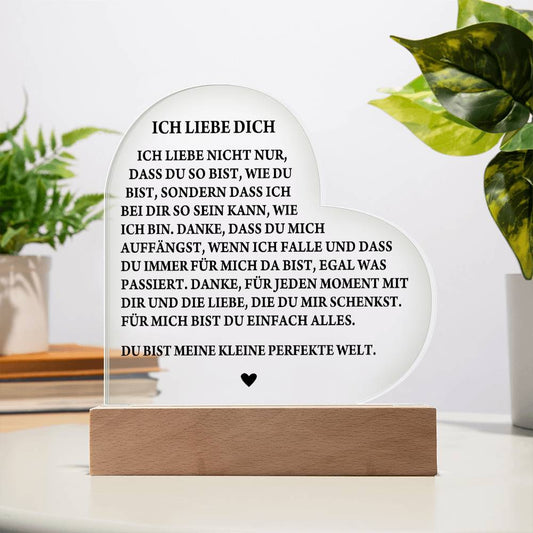 ICH LIEBE DICH | Acryl-Herz