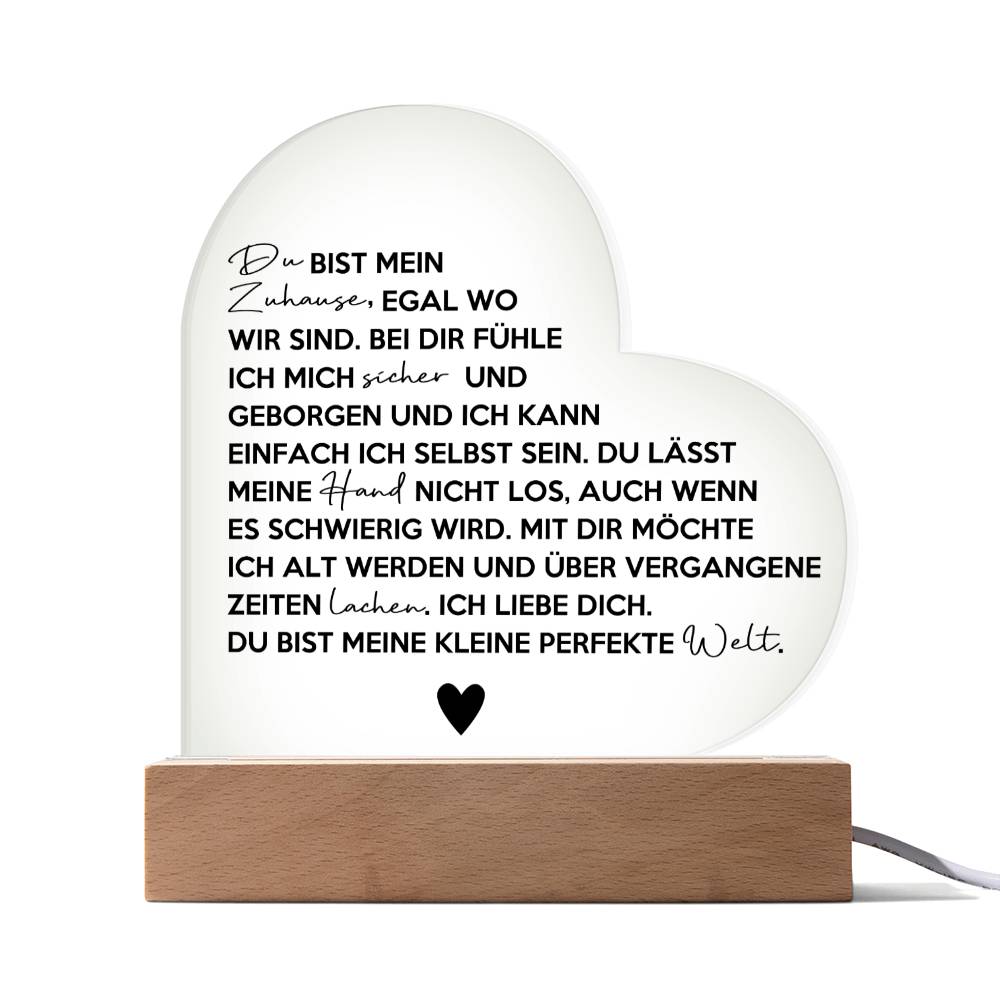 Du bist mein Zuhause | Acryl-Herz
