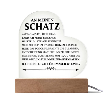 An meinen Schatz - Acryl-Herz