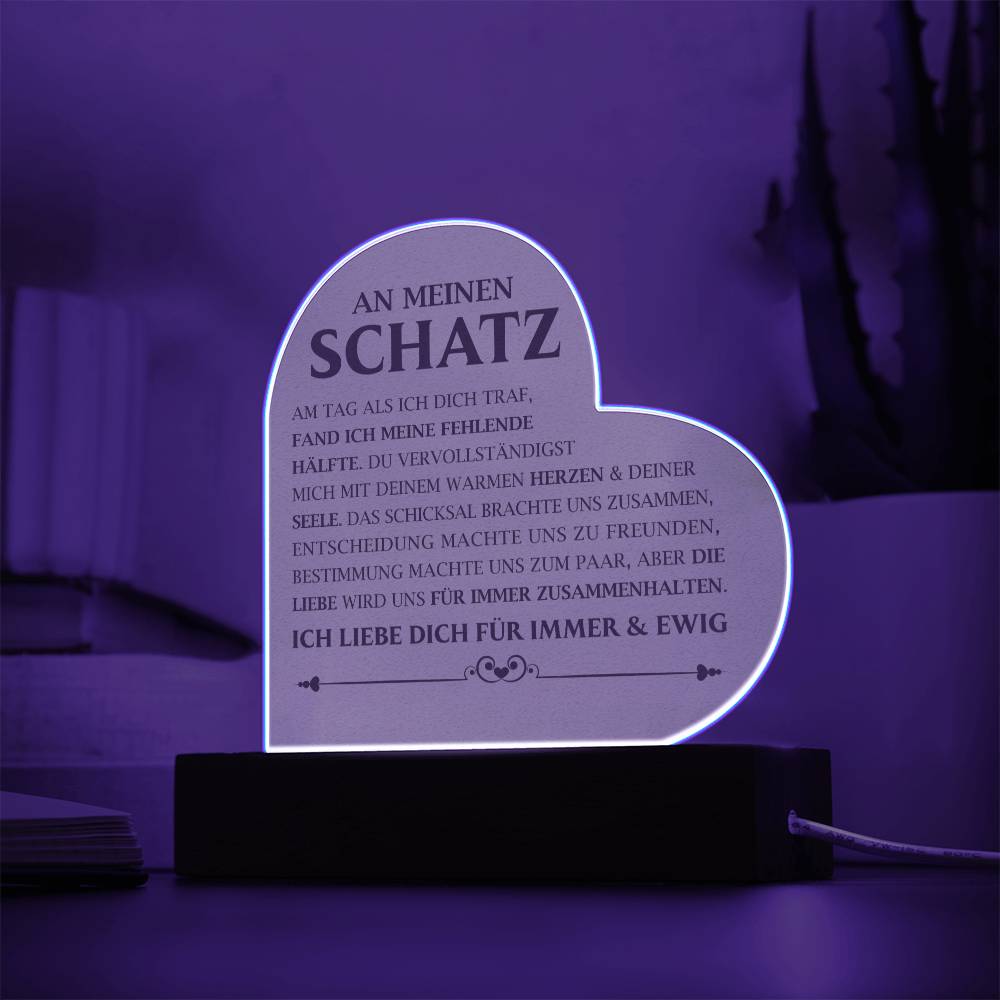 An meinen Schatz - Acryl-Herz