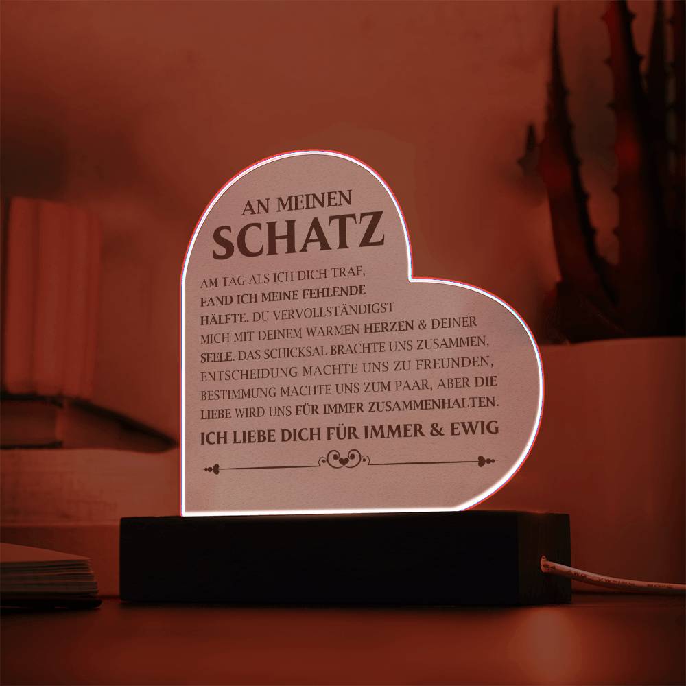 An meinen Schatz - Acryl-Herz