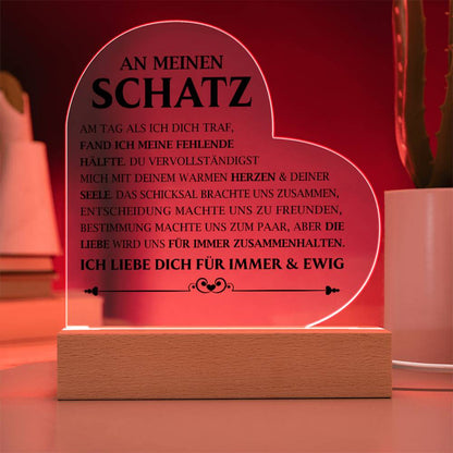 An meinen Schatz - Acryl-Herz