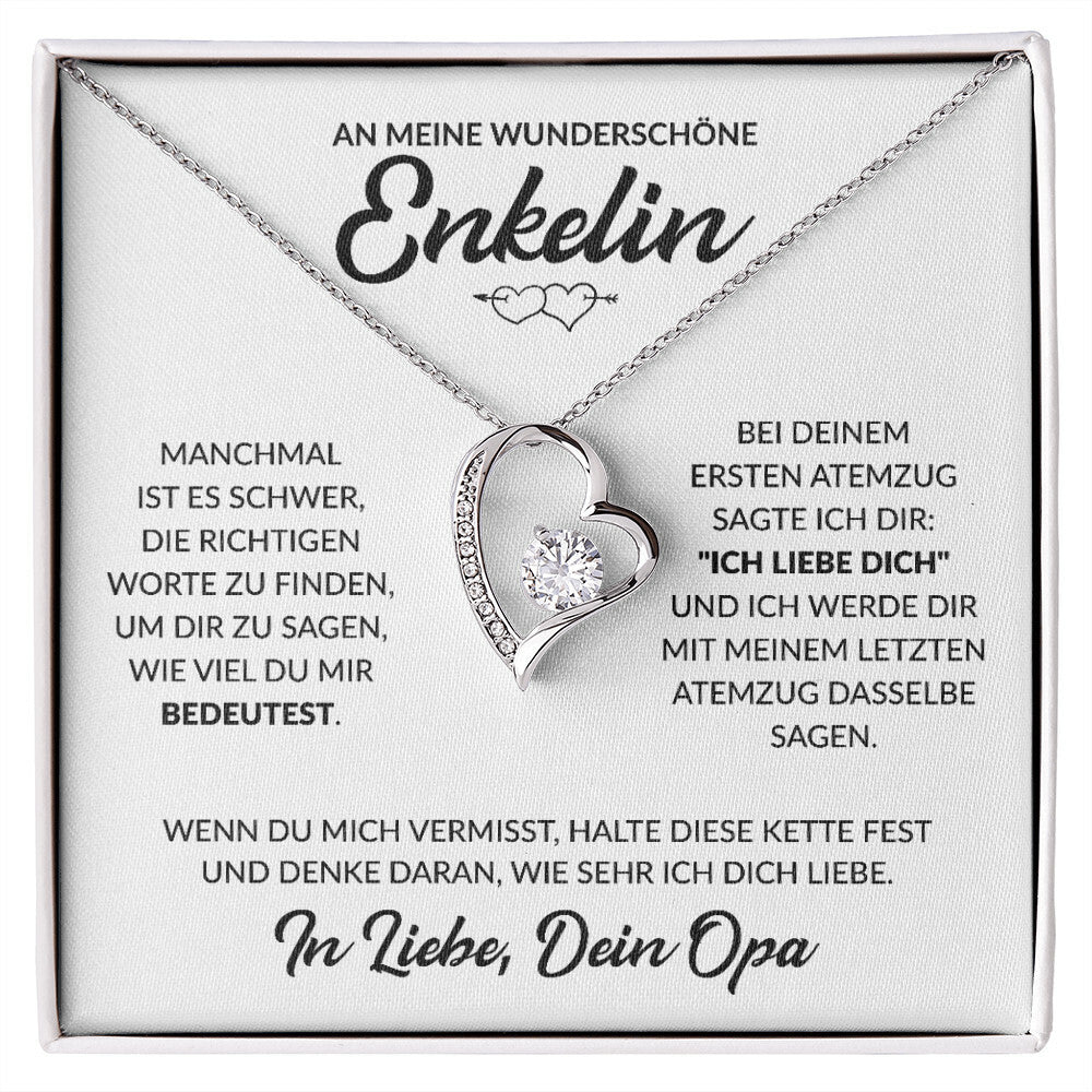 Enkelin Geschenk von Opa - Herzkette