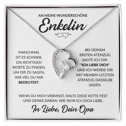 Enkelin Geschenk von Opa - Herzkette
