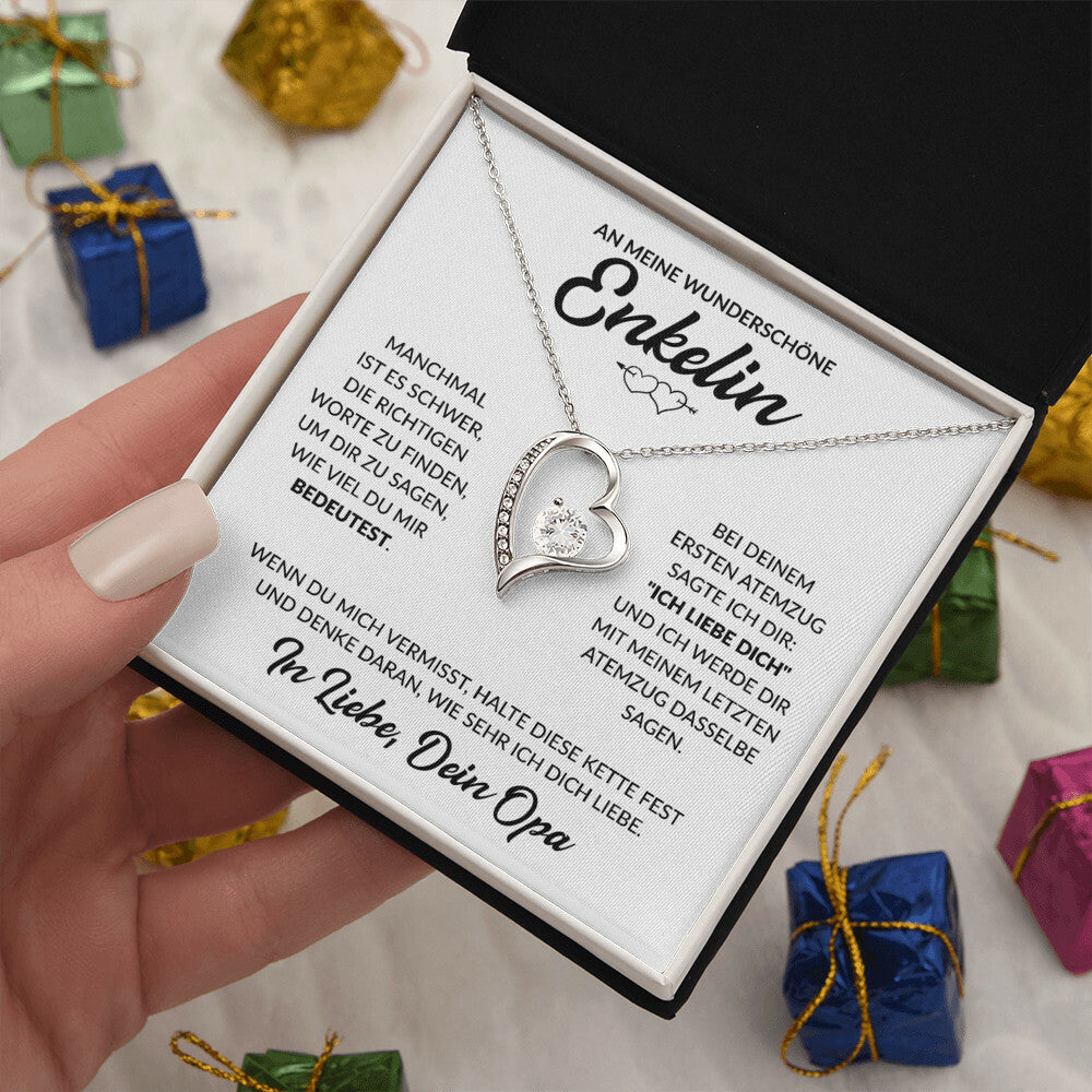 Enkelin Geschenk von Opa - Herzkette