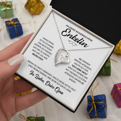 Enkelin Geschenk von Opa - Herzkette